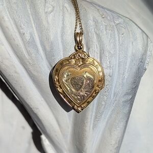 Gold Filled Heart Locket, Signed Hayward 1940s